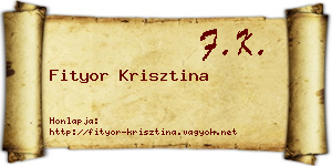 Fityor Krisztina névjegykártya